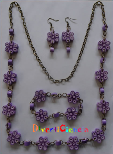 Collar, aretes y pulsera