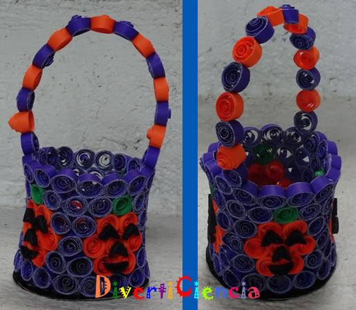 Canasta con calabazas