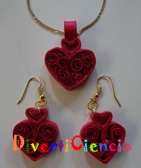 Aretes y dije de corazones