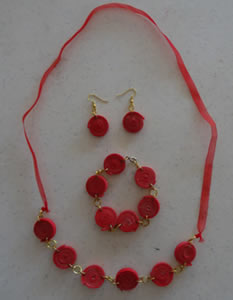 Collar, aretes y pulsera