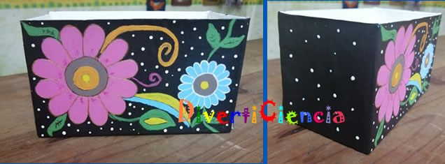Cajita decorada con flores